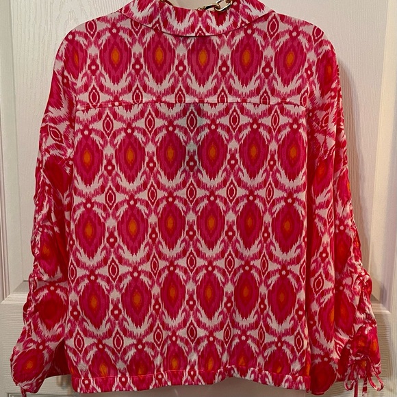 NWT Marc New York Pink Ikat Print 100% Cotton Button-Front Top MISSES SIZE XL - Picture 2 of 10